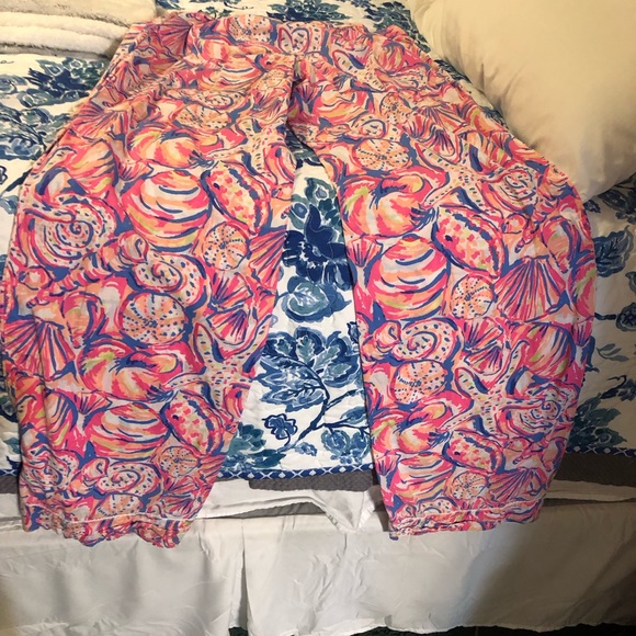 Lily Pultizer 100 % Cotton Floral Drawstring Lounge Or Sleep Pants EUC - Picture 3 of 7